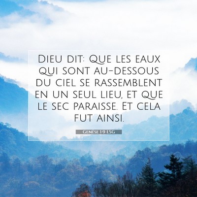 Genèse 1:9 LSG Image du verset biblique