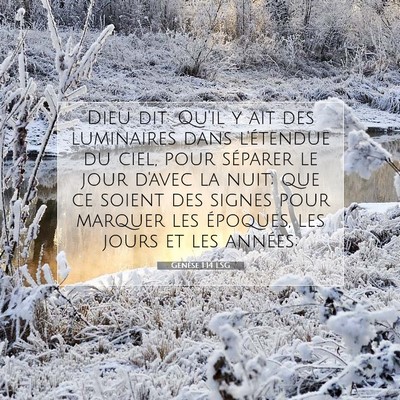 Genèse 1:14 LSG Image du verset biblique