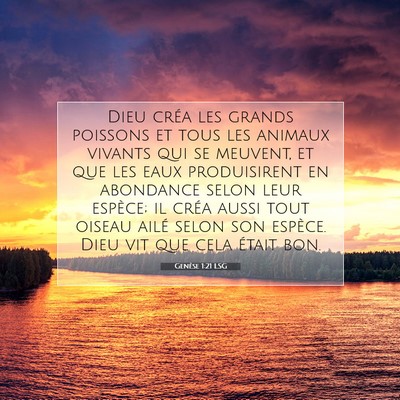 Genèse 1:21 LSG Image du verset biblique