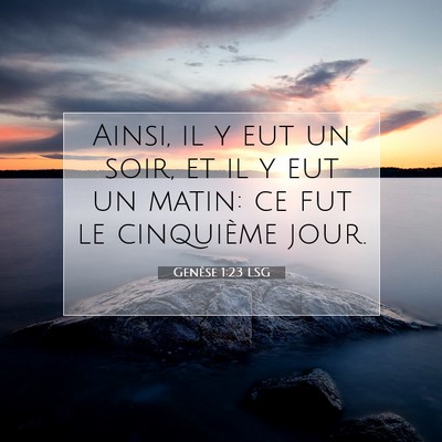 Genèse 1:23 LSG Image du verset biblique