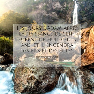 Genèse 5:4 LSG Image du verset biblique