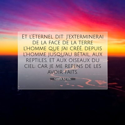 Genèse 6:7 LSG Image du verset biblique