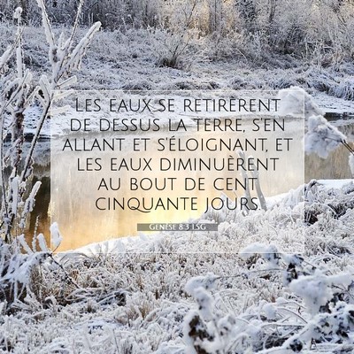 Genèse 8:3 LSG Image du verset biblique