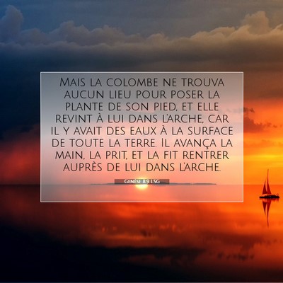 Genèse 8:9 LSG Image du verset biblique