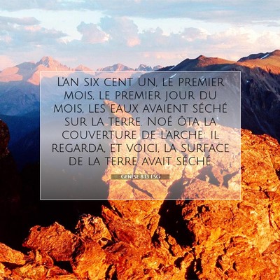 Genèse 8:13 LSG Image du verset biblique