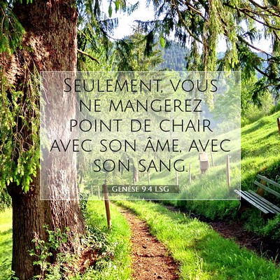 Genèse 9:4 LSG Image du verset biblique