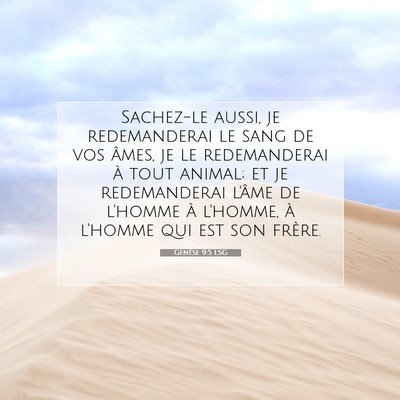 Genèse 9:5 LSG Image du verset biblique