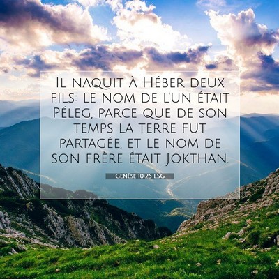 Genèse 10:25 Verset biblique expliqué