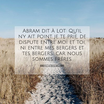 Genèse 13:8 LSG Image du verset biblique