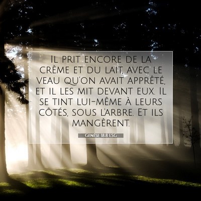 Genèse 18:8 LSG Image du verset biblique