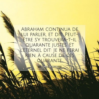 Genèse 18:29 Verset biblique expliqué