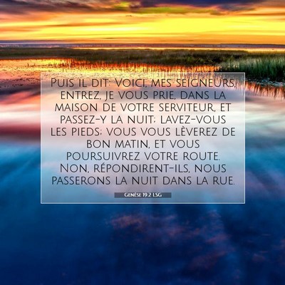 Genèse 19:2 LSG Image du verset biblique