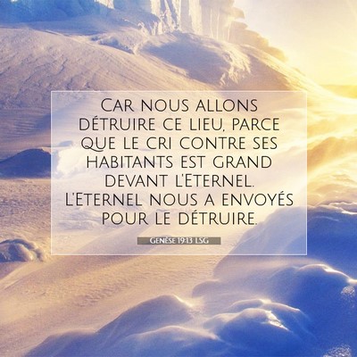 Genèse 19:13 LSG Image du verset biblique