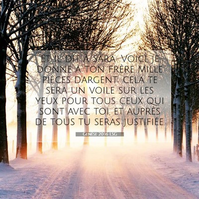 Genèse 20:16 LSG Image du verset biblique