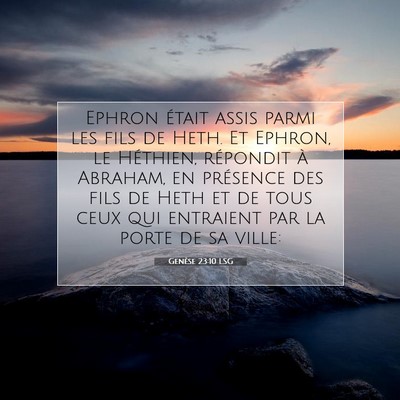 Genèse 23:10 LSG Image du verset biblique