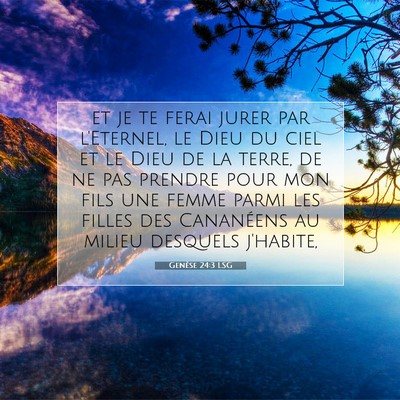 Genèse 24:3 Verset biblique expliqué