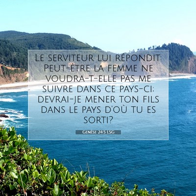 Genèse 24:5 LSG Image du verset biblique