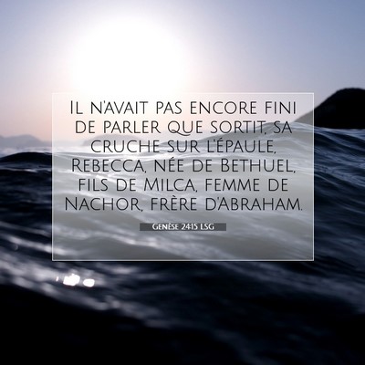 Genèse 24:15 Verset biblique expliqué