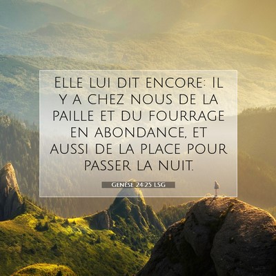 Genèse 24:25 Verset biblique expliqué