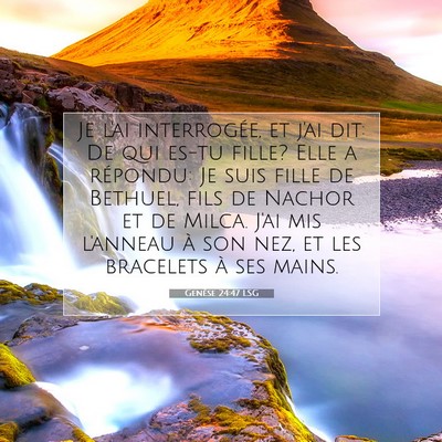 Genèse 24:47 Verset biblique expliqué