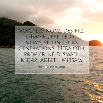 Genèse 25:13 LSG Image du verset biblique