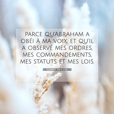 Genèse 26:5 Verset biblique expliqué