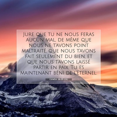 Genèse 26:29 LSG Image du verset biblique