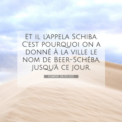 Genèse 26:33 Verset biblique expliqué