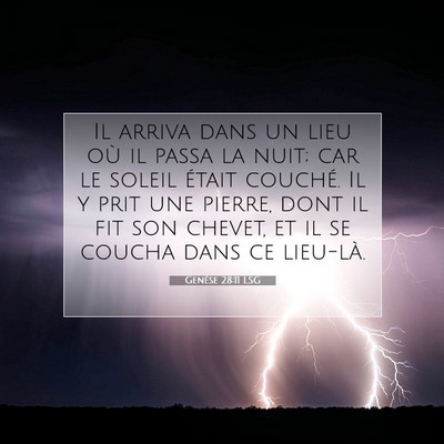 Genèse 28:11 LSG Image du verset biblique