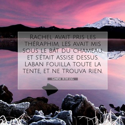 Genèse 31:34 LSG Image du verset biblique