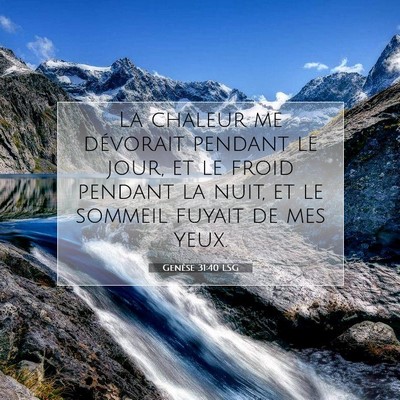 Genèse 31:40 LSG Image du verset biblique