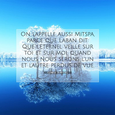 Genèse 31:49 LSG Image du verset biblique