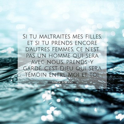 Genèse 31:50 LSG Image du verset biblique