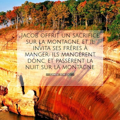 Genèse 31:54 LSG Image du verset biblique