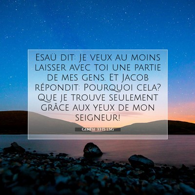 Genèse 33:15 Verset biblique expliqué