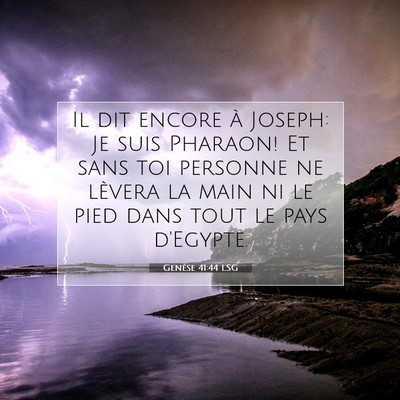 Genèse 41:44 LSG Image du verset biblique