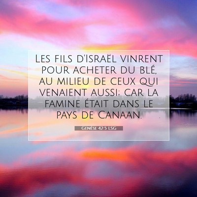 Genèse 42:5 LSG Image du verset biblique