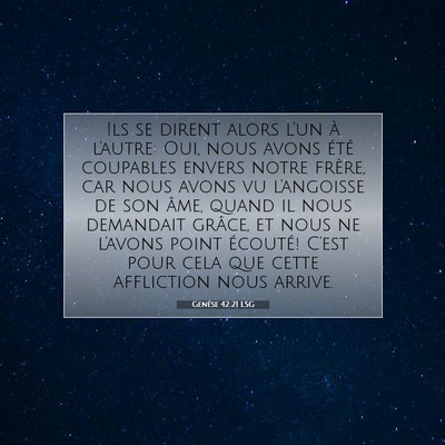 Genèse 42:21 LSG Image du verset biblique