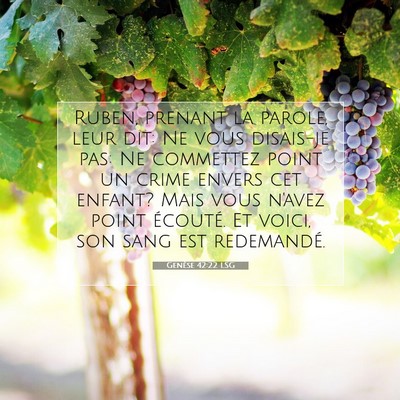 Genèse 42:22 LSG Image du verset biblique