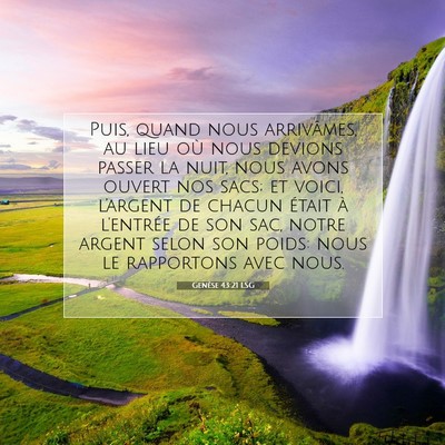 Genèse 43:21 LSG Image du verset biblique