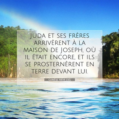 Genèse 44:14 LSG Image du verset biblique