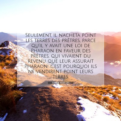 Genèse 47:22 Verset biblique expliqué