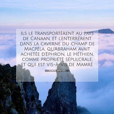 Genèse 50:13 LSG Image du verset biblique