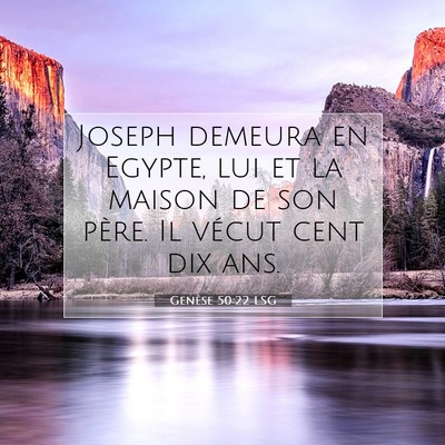 Genèse 50:22 Verset biblique expliqué