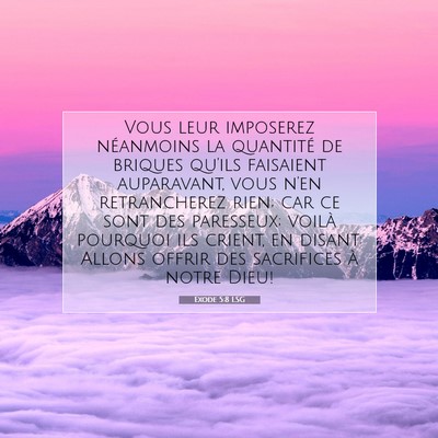 Exode 5:8 LSG Image du verset biblique