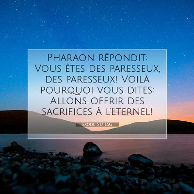 Exode 5:17 LSG Image du verset biblique