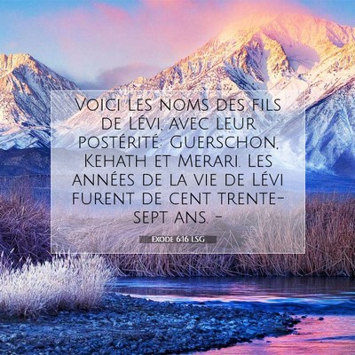 Exode 6:16 Verset biblique expliqué