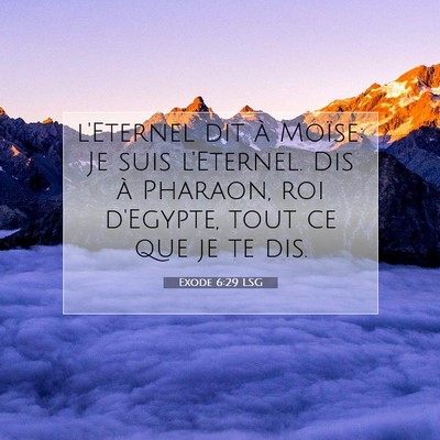 Exode 6:29 LSG Image du verset biblique