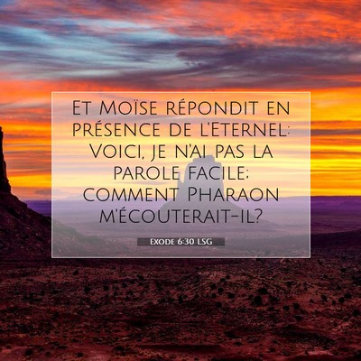 Exode 6:30 Verset biblique expliqué