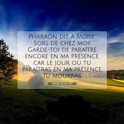 Exode 10:28 LSG Image du verset biblique